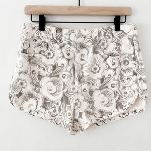 Anthropologie White Floral Shorts